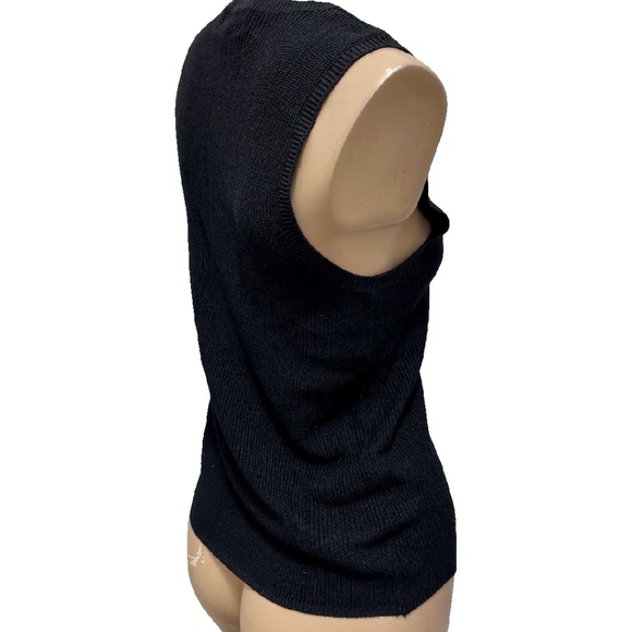 August Silk Knits Black Tank Sweater LARGE 100% Silk - Picture 5 of 8